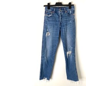 GAP High Rise Button Fly Cheeky Straight Jeans